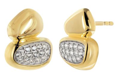trendor Schmuck Damen-Ohrringe 925 Silber vergoldet Zirkonia Ohrstecker 21890