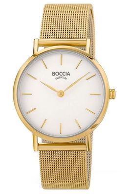 Boccia Damenarmbanduhr mit Milanaiseband Goldfarben 3281-06