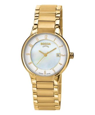 Boccia Damenarmbanduhr Quarz Titan Goldfarben 3301-03