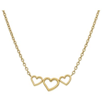 Boccia Schmuck Damencollier Titan Goldfarben mit Herzen 08107-02