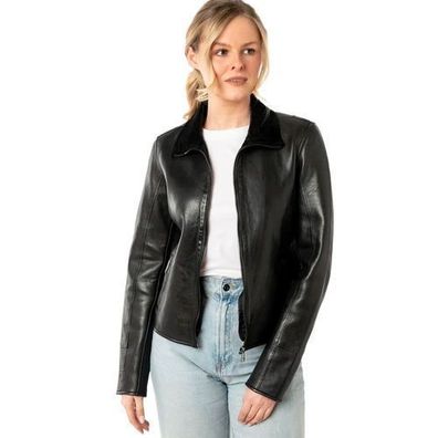 Mauritius - Damen Lederjacke Lammnappa schwarz