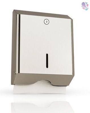 Falthandtuchspender INOX Z600, Edelstahl, robust, abschließbar, Kapazität: 600 Faltpa