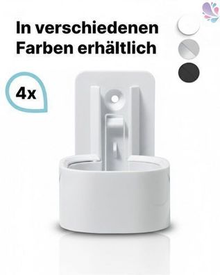 Wandhalterung 4x mit weißer, schwarzer oder verchromter Blende - Hotelserie