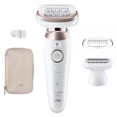 Braun Silk-épil 9 Flex 9-030 3D, Pink, Weiß, 40 Pinzette, MicroGrip, Achsel, Bikini,