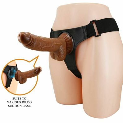 PRETTY LOVE - Harness BRIEFS Universal Harness WITH DILDO Micheal 20 CM BLACK