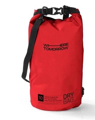 Dry Bag Tasche | Wasserdichter Rucksack | Wasserfester Beutel & Packsack 10L Rot