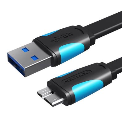 Flaches USB 3.0 A auf Micro-B Ladekabel - Länge: 1 Meter