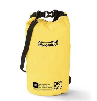Dry Bag Tasche | Wasserdichter Rucksack Wasserfester Beutel & Packsack 10L Gelb