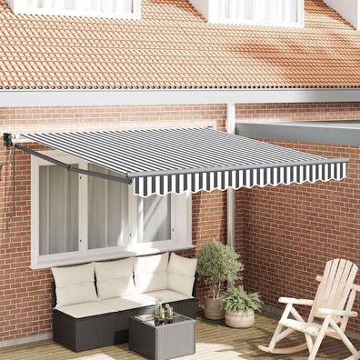 vidaXL Markise Einziehbar Anthrazit und Weiß 3x2,5 m Stoff & Aluminium