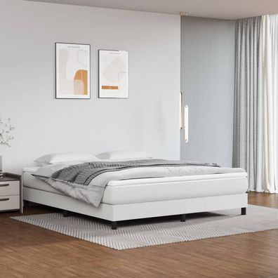 vidaXL Boxspringbettgestell Weiß 180x200 cm Kunstleder