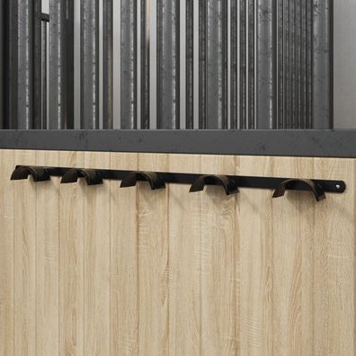 vidaXL Trensenhalter für 5 Trensen Schwarz Eisen