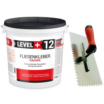 Fliesenkleber 20Kg + Zahnglätter Edelstahl Rostfrei Steinkleber TOP SET201