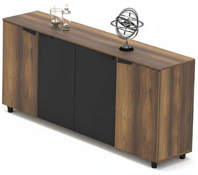 Büroschrank Aktenschrank Sideboard Kommode Arbeitszimmer Braun Schwarz