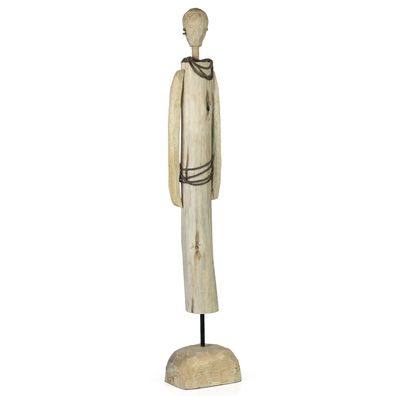 Skulptur African Girl 70x13x 9cm Holzdeko Modern Wohnzimmer