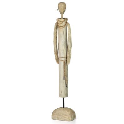 Skulptur African Boy 69x13x9cm Holzdeko Modern Wohnzimmer