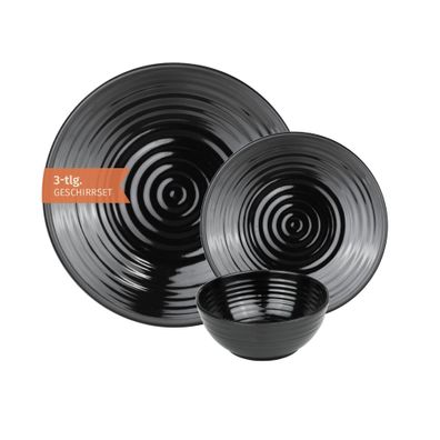 Camping Geschirr Set 1 Person 3-teilig | Melamin | Picknick Geschirrset | Campinggesc