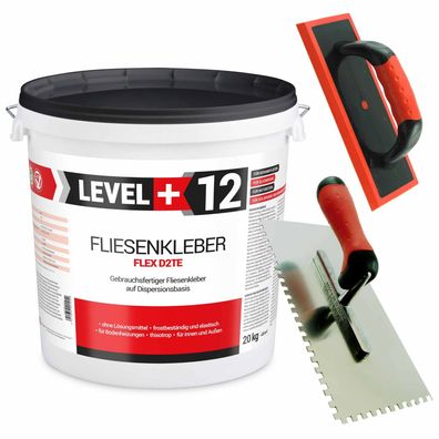 Fliesenkleber Flex 20kg+Fugbrett+Zahnglätter Dispersionskleber Profi SET204