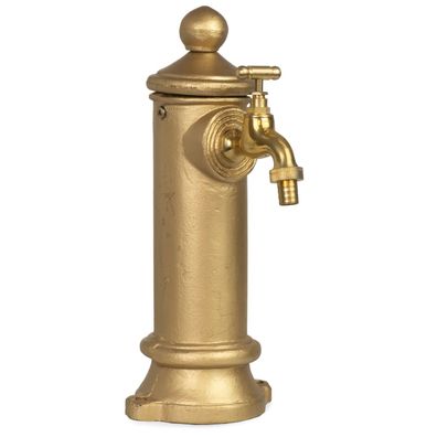 Wasserzapfsäule Gusseisen Gold 29x16x13 cm Messinghahn Vintage Standbrunnen für Garte
