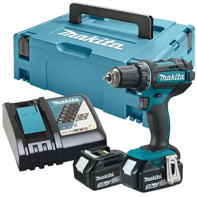 Makita DDF482RFJ Akku-Bohrschrauber 18 V/3,0 Ah + 2 Akkus u. Ladegerät im MAKPAC