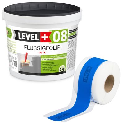 Dichtset Flüssigfolie 7kg Wassersperre Dusche Bad Dichtband 10m SET299
