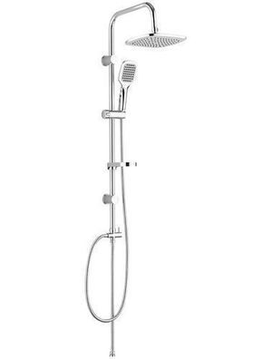 Regendusche set Handbrause BORGO Duschsystem in Chrom Brausegarnitur Duschgarnitur