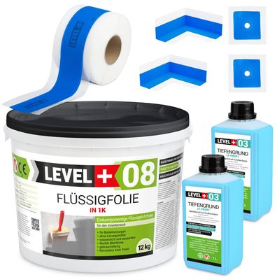 Dichtset Duschabdichtung Flüssigfolie 12kg Duschelement Getriebequalität SET303