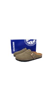 Birkenstock Boston Soft Footbed Clog Taupe Velourleder