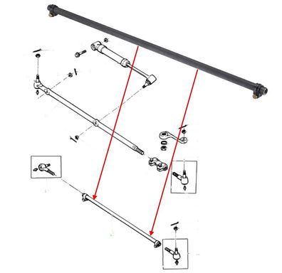 Einstellstange (Spurstangengelenk) Jeep Wrangler Bj:97-06 Grand Cherokee Bj:93-98