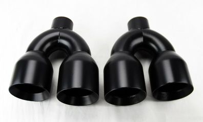 DoppelEndrohr Staggered doppel gloss black paar