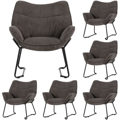 Sessel Aliano - 6er Set - dunkelgrau