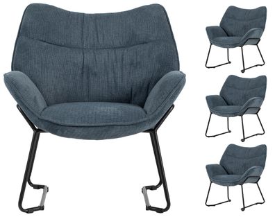 Sessel Aliano - 4er Set - blau