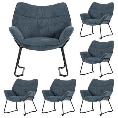 Sessel Aliano - 6er Set - blau
