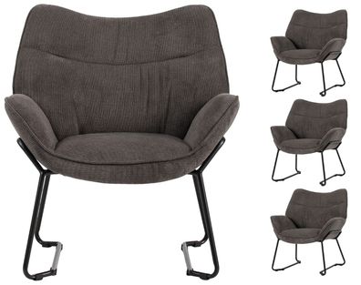 Sessel Aliano - 4er Set - dunkelgrau