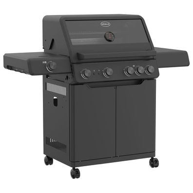 Rösle Gasgrill Allflame Hero 4 Schwarz mit Primezone und Backburner 251053