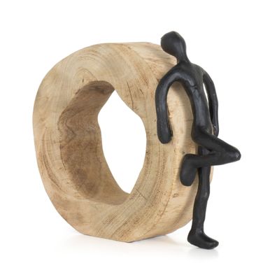 Moritz Skulptur Pausieren Ruhen Auszeit 23,5 x 7 x 18,5 cm Holzdeko Wohnzimmer