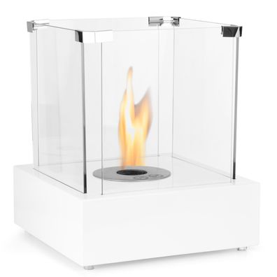 Ethanol Tischkamin 35 x 30 x 30 cm 0,8 L weiß Kamin Tischfeuer Bioethanolkamin