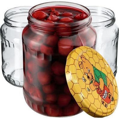 KADAX Einmachgläser, Marmeladengläser 720 ml (Winnie Puuh / 24 Stück)