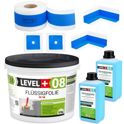 Dichtset Bandset Badabdichtung Dichtband Flüssigfolie 12kg Dusche Bad TOP SET324