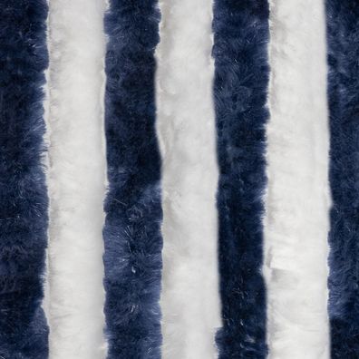 Moritz Flauschvorhang aus Chenille 100 x 230 cm blau weiß Türvorhang als Fliegenschut