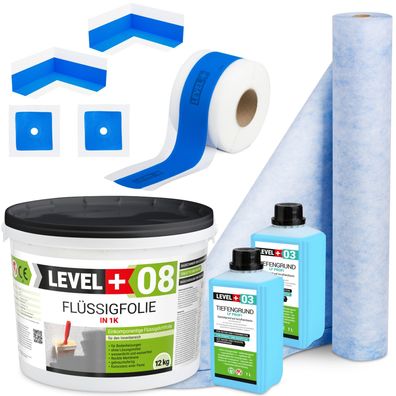Dicht-Set Badabdichtung 2m Dichtbahn 12kg Flüssigfolie Dichtband Dusche SET330