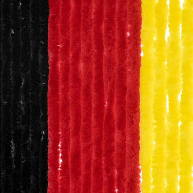 Moritz Flauschvorhang aus Chenille 100 x 230 cm schwarz-rot-gold Türvorhang als Flieg