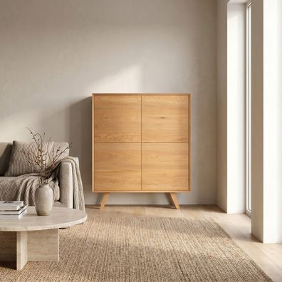 Quatro-Bücherregal aus Holz, assivholz Eiche