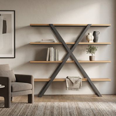 Lax-Bücherregal aus Metall und Holz