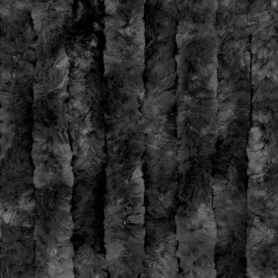 Moritz Flauschvorhang aus Chenille 118 x 230 cm schwarz Türvorhang als Fliegenschutz