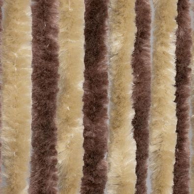 Moritz Flauschvorhang aus Chenille 118 x 230 cm braun beige Türvorhang als Fliegensch