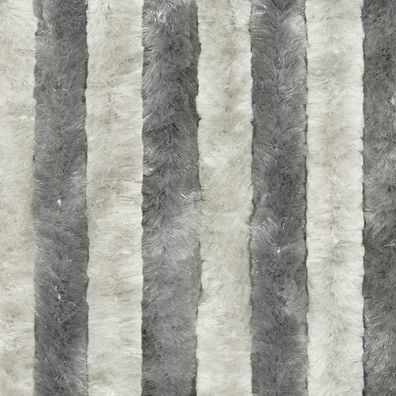Moritz Flauschvorhang aus Chenille 118 x 230 cm grau silber Türvorhang als Fliegensch