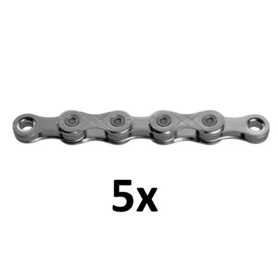 KMC Kette e1 EPT, 1-fach/singlespeed, 130 Glieder, dark silver, waxed, VE 5 Stück