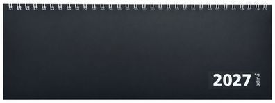 2027 ADINA Tischquerkalender 1W/1S schwarz Tischkalender 30x10cm