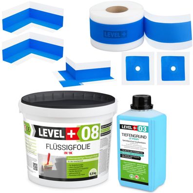 Dichtset Bad Dusche Dichtfolie 5,5kg Tiefengrund Innenecke Dichtband SET343