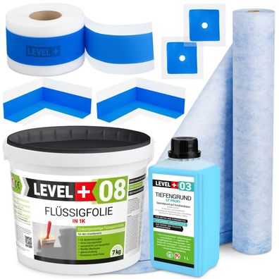 Dichtset Dusche Abdichtung 7kg Flüssigfolie 1m Dichtbahn Dichtband SET344